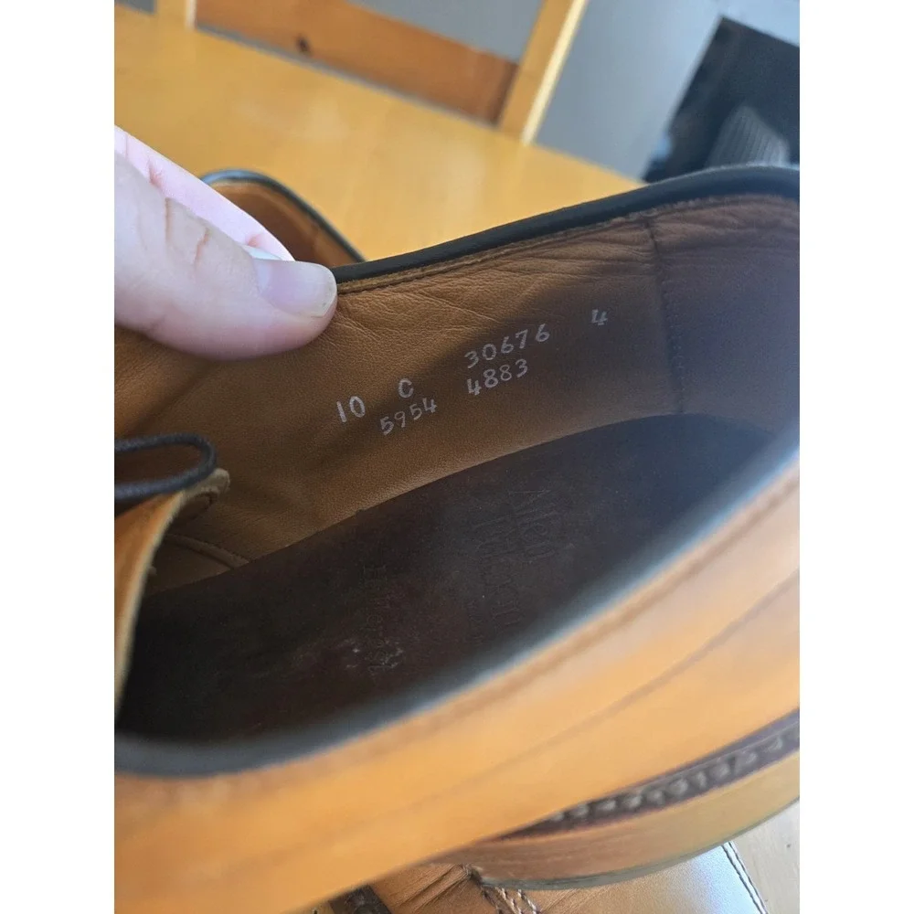 Allen Edmonds Dress Shoes Hillcrest Bicycle Toe Leather Men's 10 C Walnut Brown